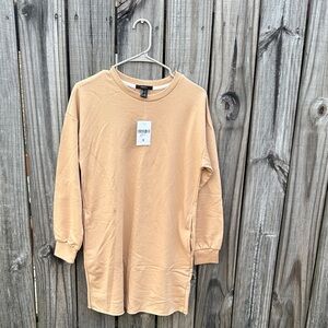 Forever 21 Tan Long Sleeve Sweatshirt Dress